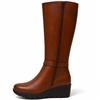 SUSST WOMENS WEDGE HIGH LEG BOOT - BROWN
